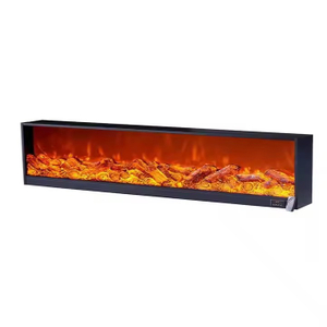 Wall-Mount Electric Fireplace with Adjustable Flame Brightness