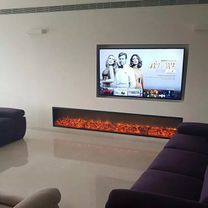 Custom Wall-Mounted Electric Fireplace with LED Flame Display