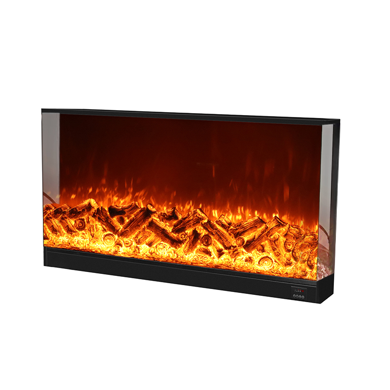 High Quality Custom Flame Color And Size Tempered Glass 3 Sided Electric Fireplace