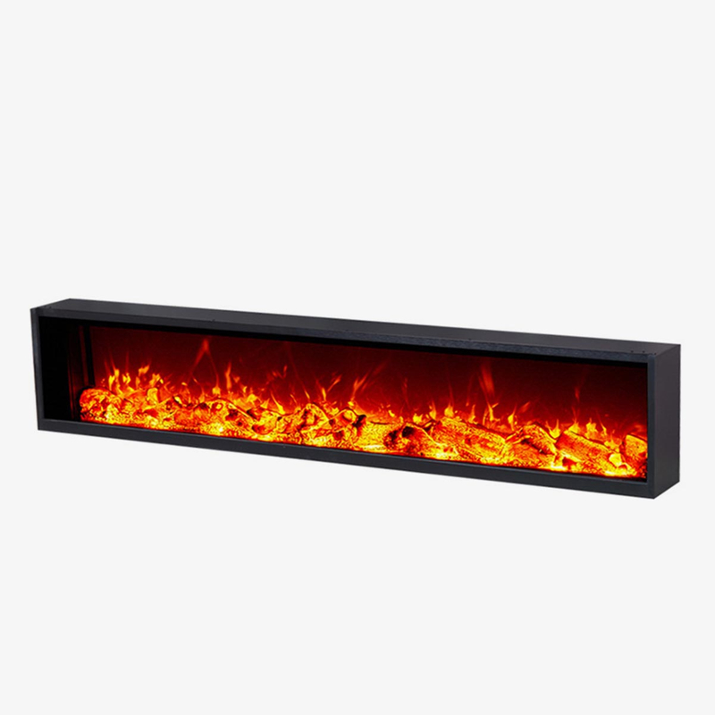 Built-In Electric Fireplace with App-Controlled LED Flames