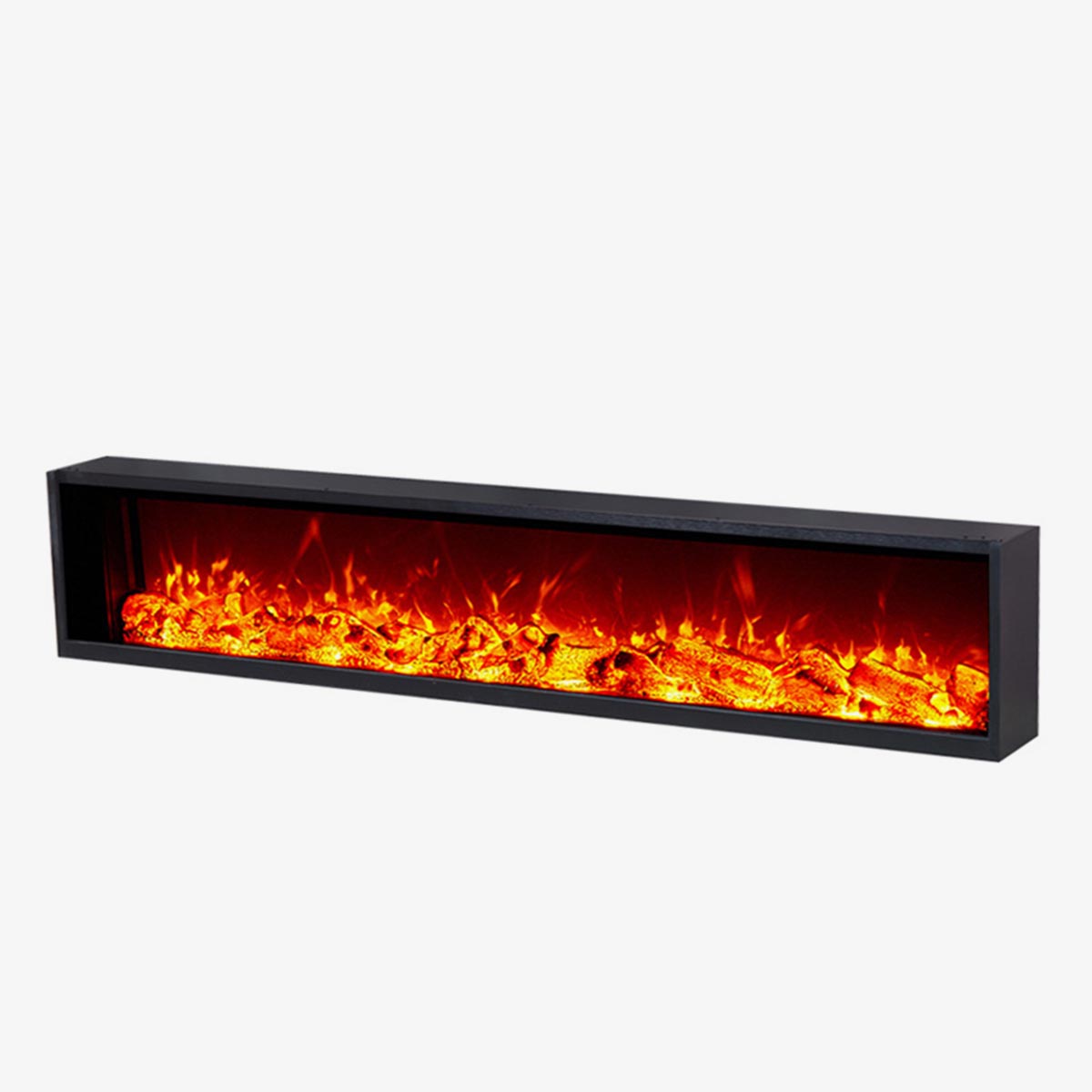 Built-In Electric Fireplace with App-Controlled LED Flames